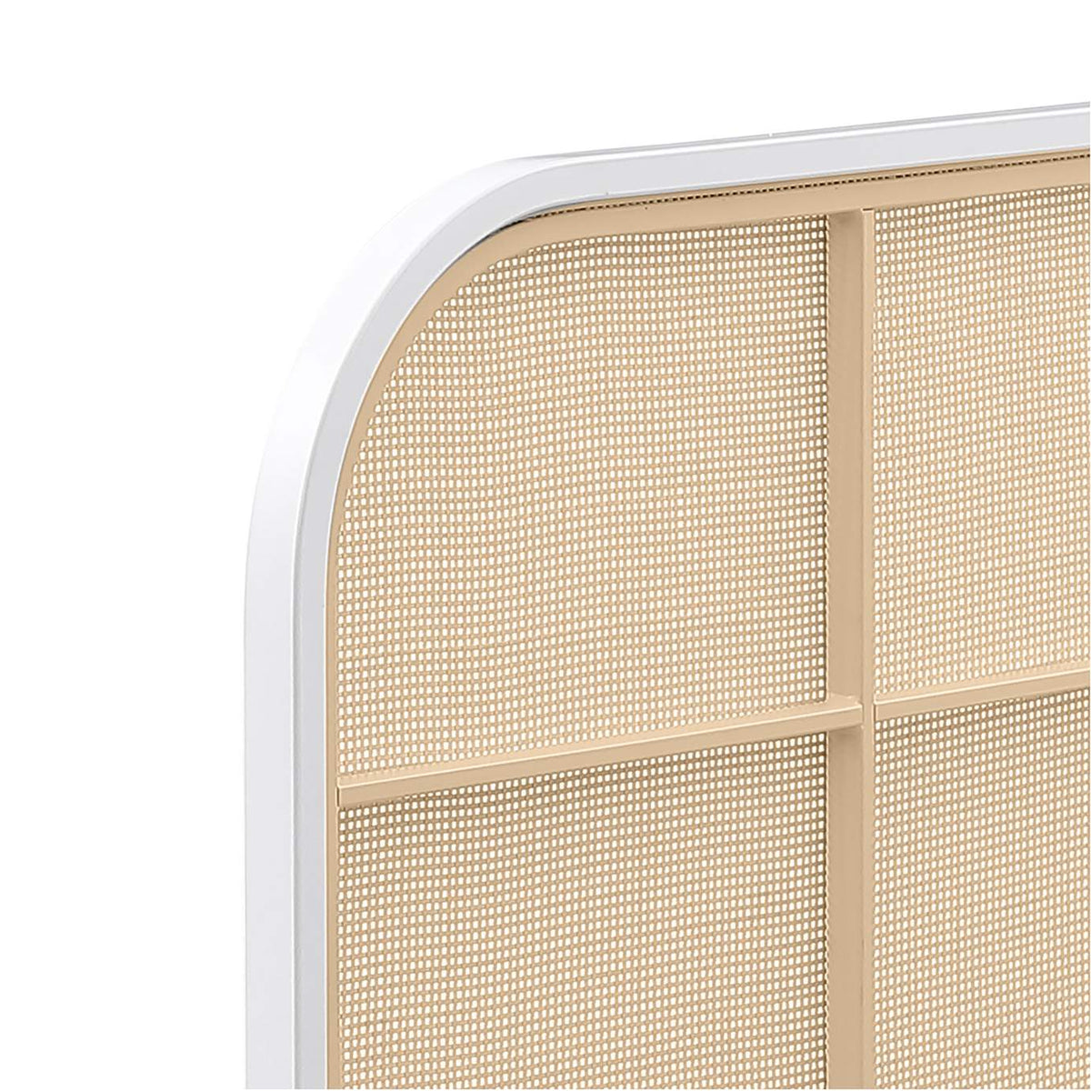 360301KE Amherst Radio Weave Rattan Metal Eastern King Bed White