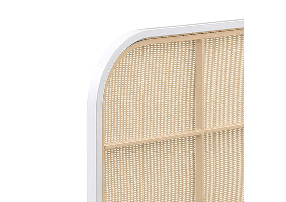 360301KE Amherst Radio Weave Rattan Metal Eastern King Bed White