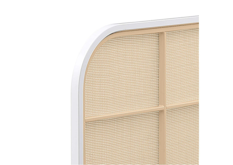 360301KE Amherst Radio Weave Rattan Metal Eastern King Bed White