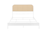 360301Q Amherst Radio Weave Rattan Metal Queen Bed White