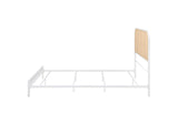 360301Q Amherst Radio Weave Rattan Metal Queen Bed White