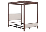 360331KE Zimmerlee 89-inch Metal Eastern King Canopy Bed Rust Brown