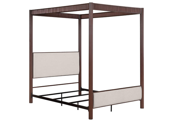 360331KE Zimmerlee 89-inch Metal Eastern King Canopy Bed Rust Brown