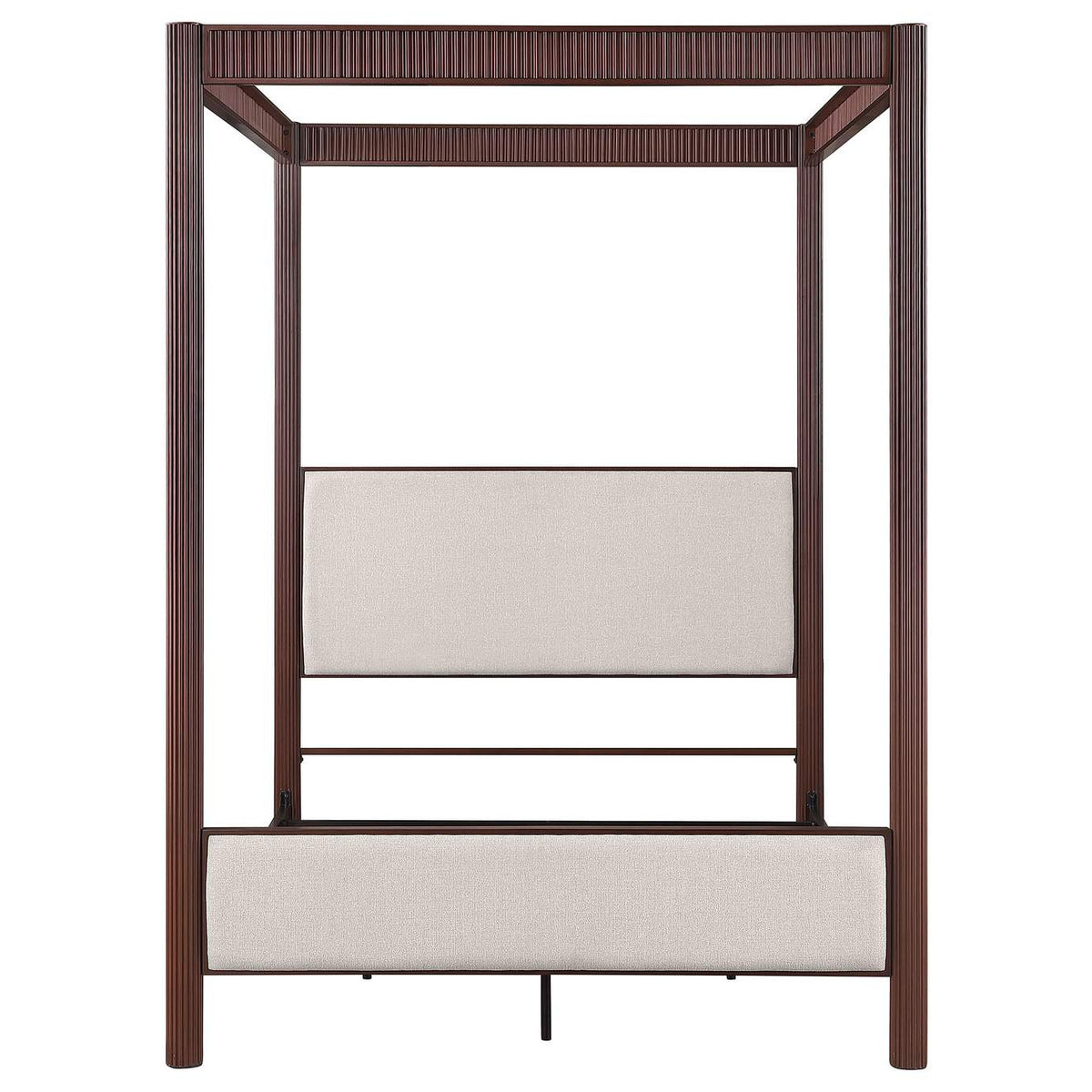 360331KE Zimmerlee 89-inch Metal Eastern King Canopy Bed Rust Brown