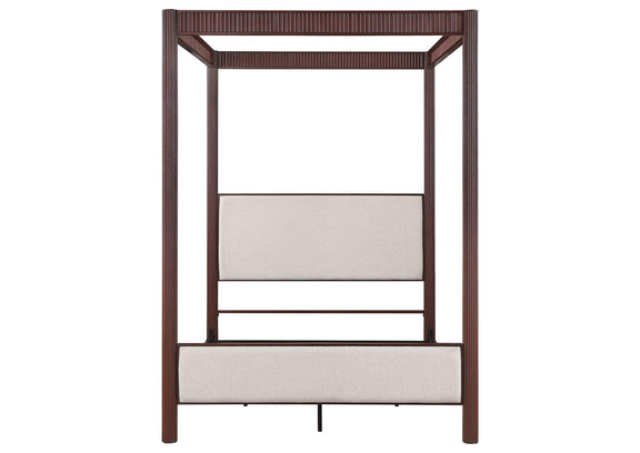 360331KE Zimmerlee 89-inch Metal Eastern King Canopy Bed Rust Brown