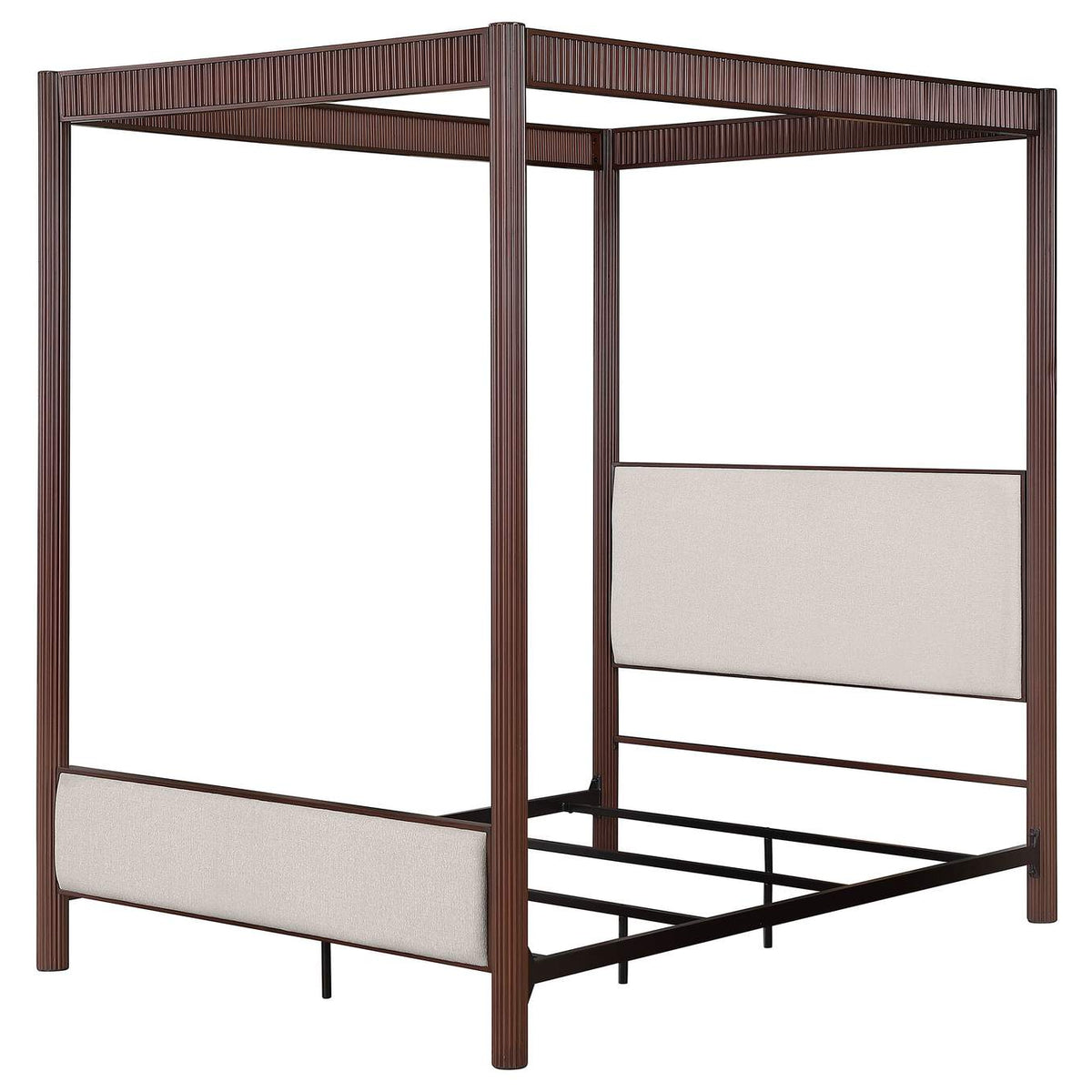 360331KE Zimmerlee 89-inch Metal Eastern King Canopy Bed Rust Brown