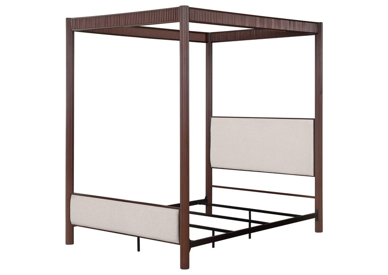 360331KE Zimmerlee 89-inch Metal Eastern King Canopy Bed Rust Brown