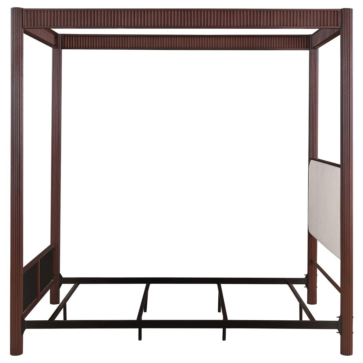 360331KE Zimmerlee 89-inch Metal Eastern King Canopy Bed Rust Brown
