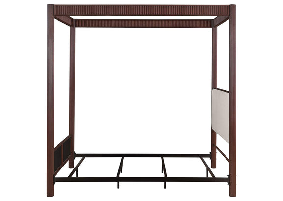 360331KE Zimmerlee 89-inch Metal Eastern King Canopy Bed Rust Brown