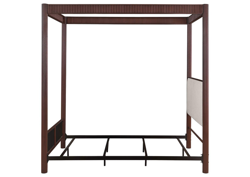 360331KE Zimmerlee 89-inch Metal Eastern King Canopy Bed Rust Brown