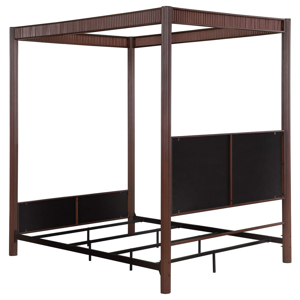 360331KE Zimmerlee 89-inch Metal Eastern King Canopy Bed Rust Brown