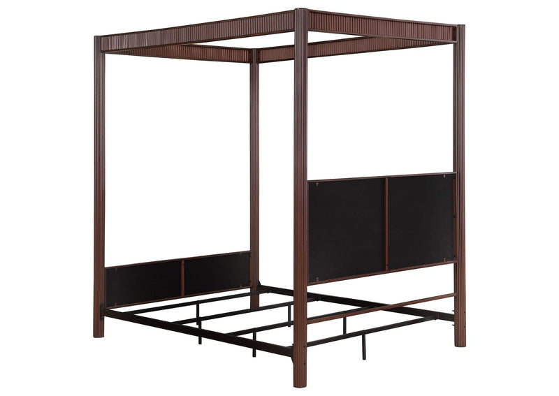 360331KE Zimmerlee 89-inch Metal Eastern King Canopy Bed Rust Brown