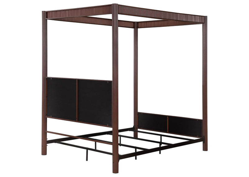 360331KE Zimmerlee 89-inch Metal Eastern King Canopy Bed Rust Brown