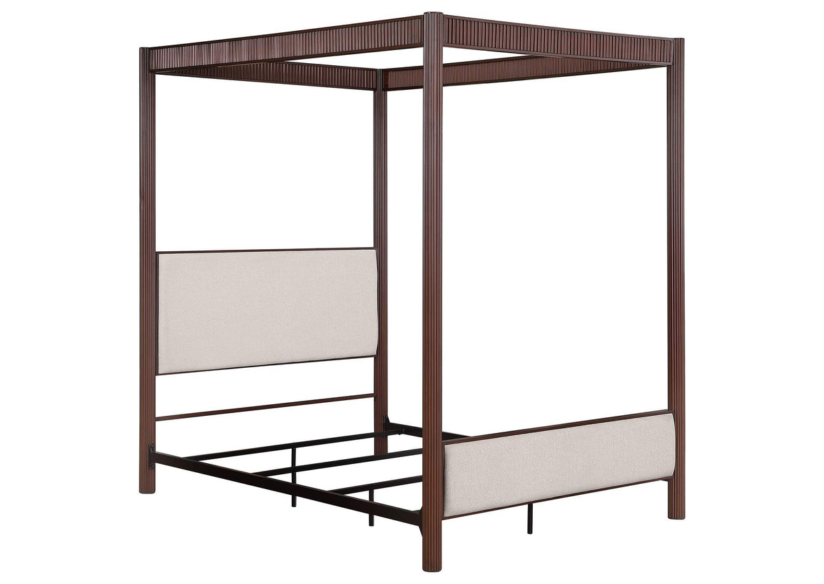 360331Q Zimmerlee 89-inch Metal Queen Canopy Bed Rust Brown