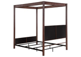 360331Q Zimmerlee 89-inch Metal Queen Canopy Bed Rust Brown