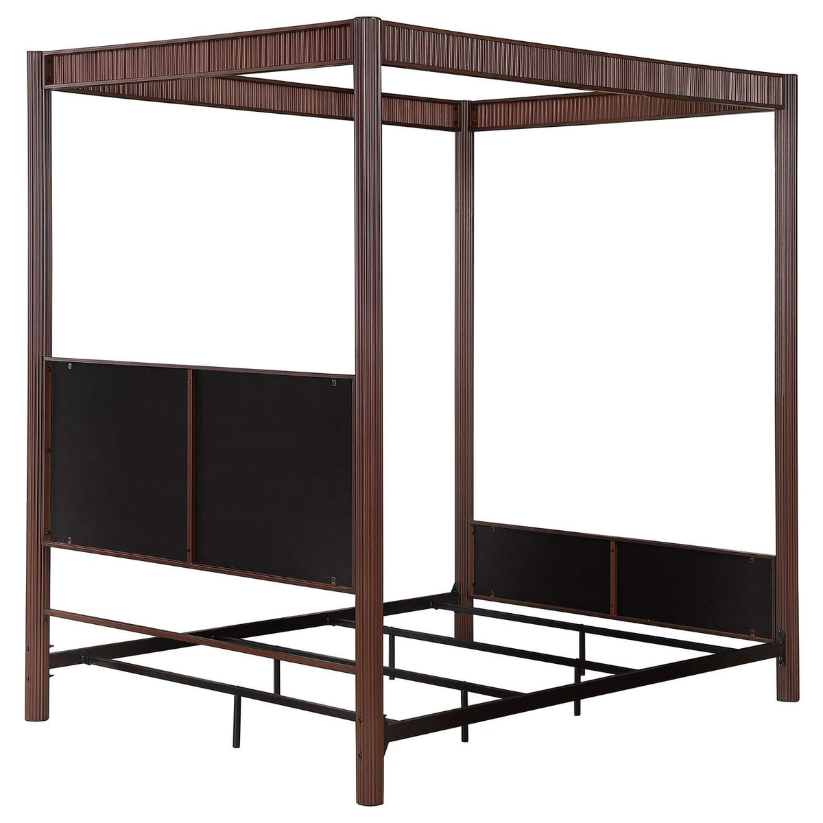 360331Q Zimmerlee 89-inch Metal Queen Canopy Bed Rust Brown
