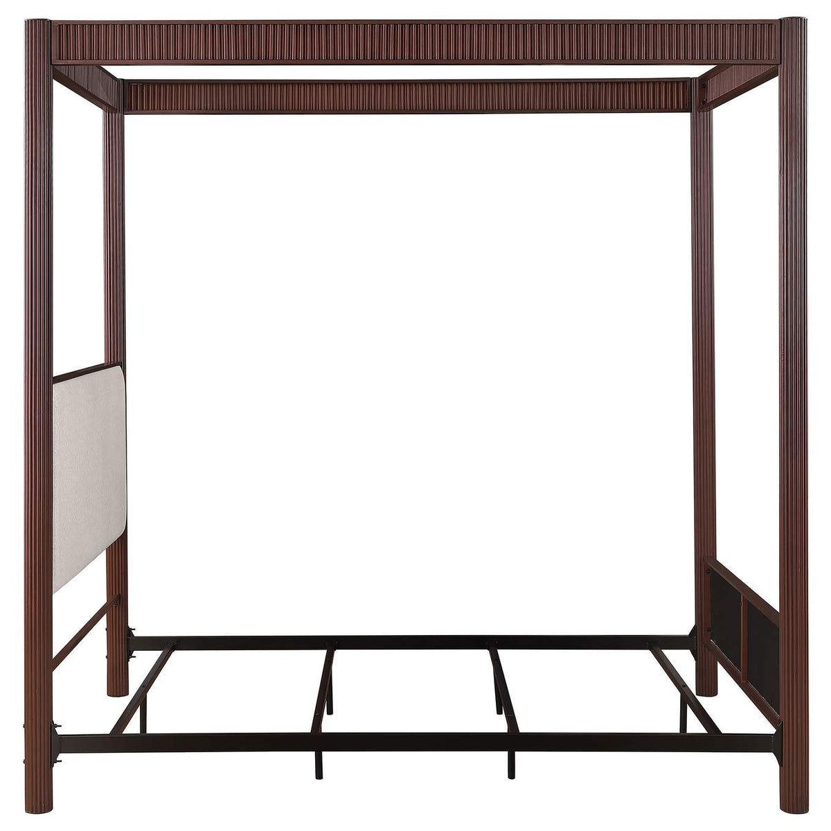 360331Q Zimmerlee 89-inch Metal Queen Canopy Bed Rust Brown