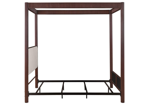 360331Q Zimmerlee 89-inch Metal Queen Canopy Bed Rust Brown