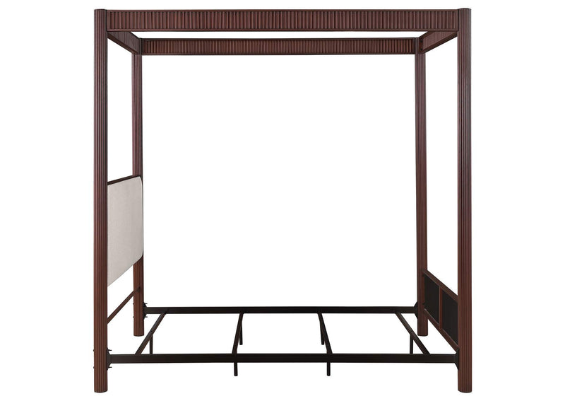 360331Q Zimmerlee 89-inch Metal Queen Canopy Bed Rust Brown
