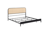 360351KE Amherst Radio Weave Rattan Metal Eastern King Bed Black