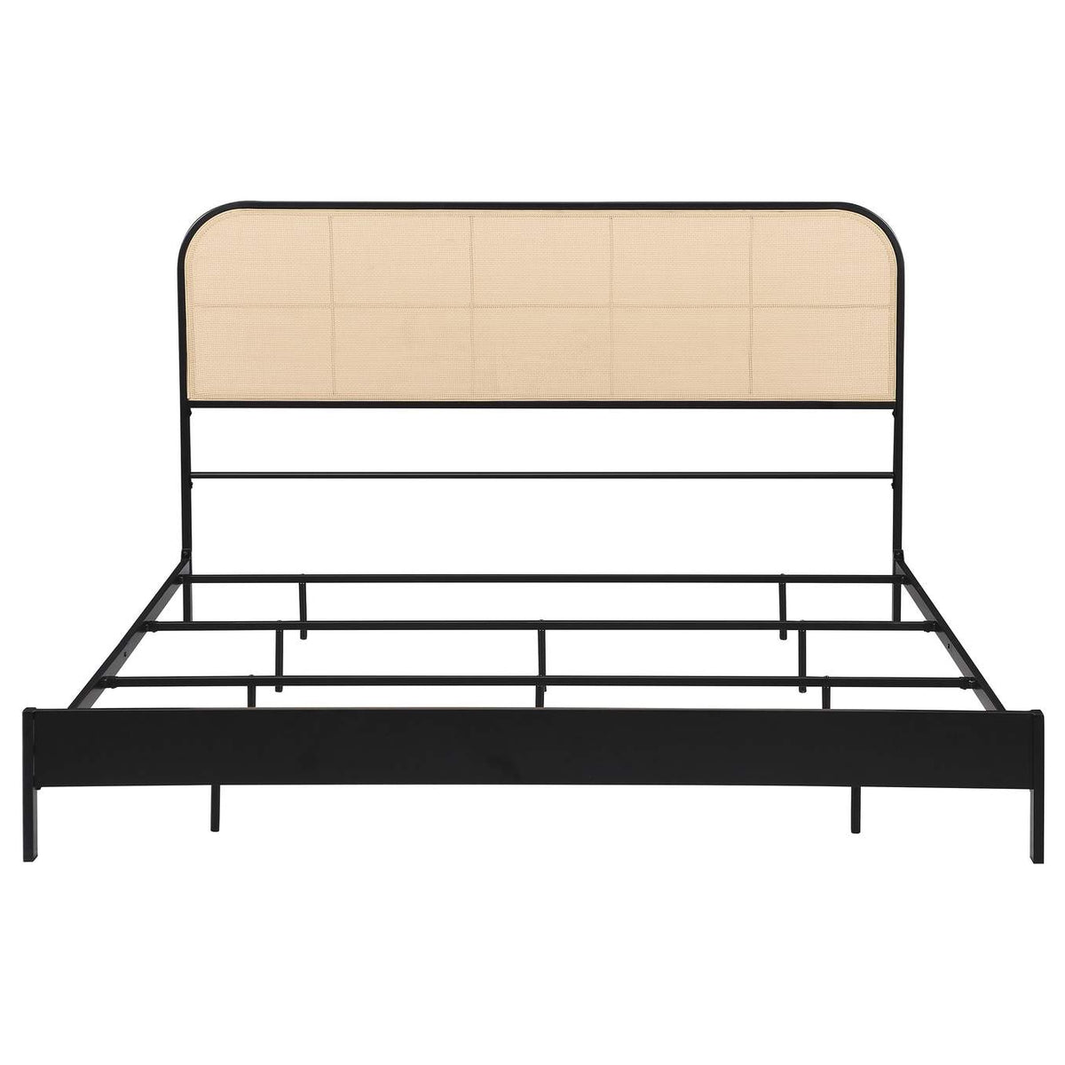 360351KE Amherst Radio Weave Rattan Metal Eastern King Bed Black