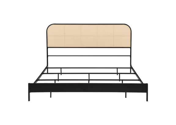 360351KE Amherst Radio Weave Rattan Metal Eastern King Bed Black