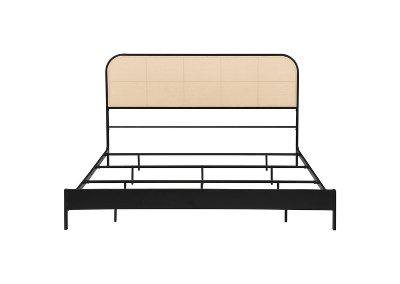 360351KE Amherst Radio Weave Rattan Metal Eastern King Bed Black