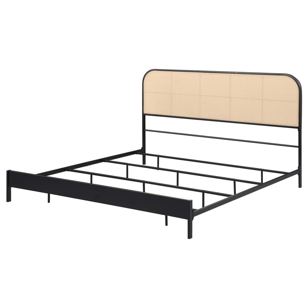 360351KE Amherst Radio Weave Rattan Metal Eastern King Bed Black