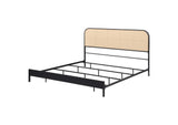 360351KE Amherst Radio Weave Rattan Metal Eastern King Bed Black