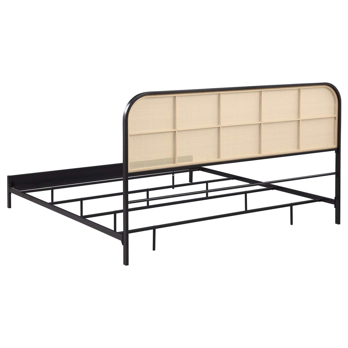 360351KE Amherst Radio Weave Rattan Metal Eastern King Bed Black