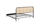 360351KE Amherst Radio Weave Rattan Metal Eastern King Bed Black