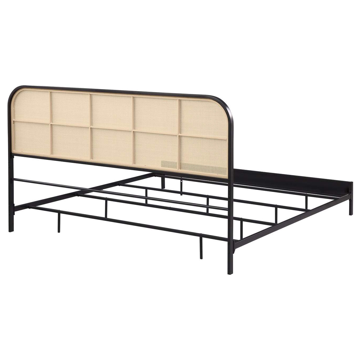 360351KE Amherst Radio Weave Rattan Metal Eastern King Bed Black