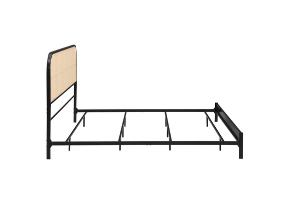 360351KE Amherst Radio Weave Rattan Metal Eastern King Bed Black