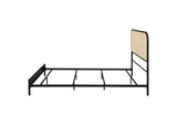 360351Q Amherst Radio Weave Rattan Metal Queen Bed Black