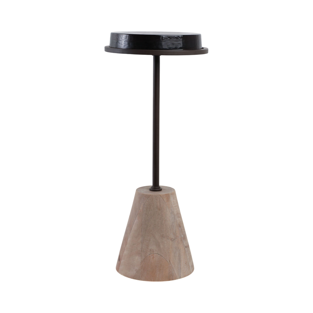 Nerine Pressed Glass Accent Table - Tan