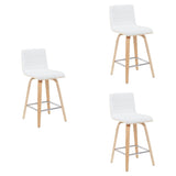 Vienna - Modern Counter Height Swivel Bar Stool - Patterned Oak Wood Frame