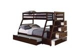 37015 Jason Twin-Full Bunk Bed with Trundle and Storage