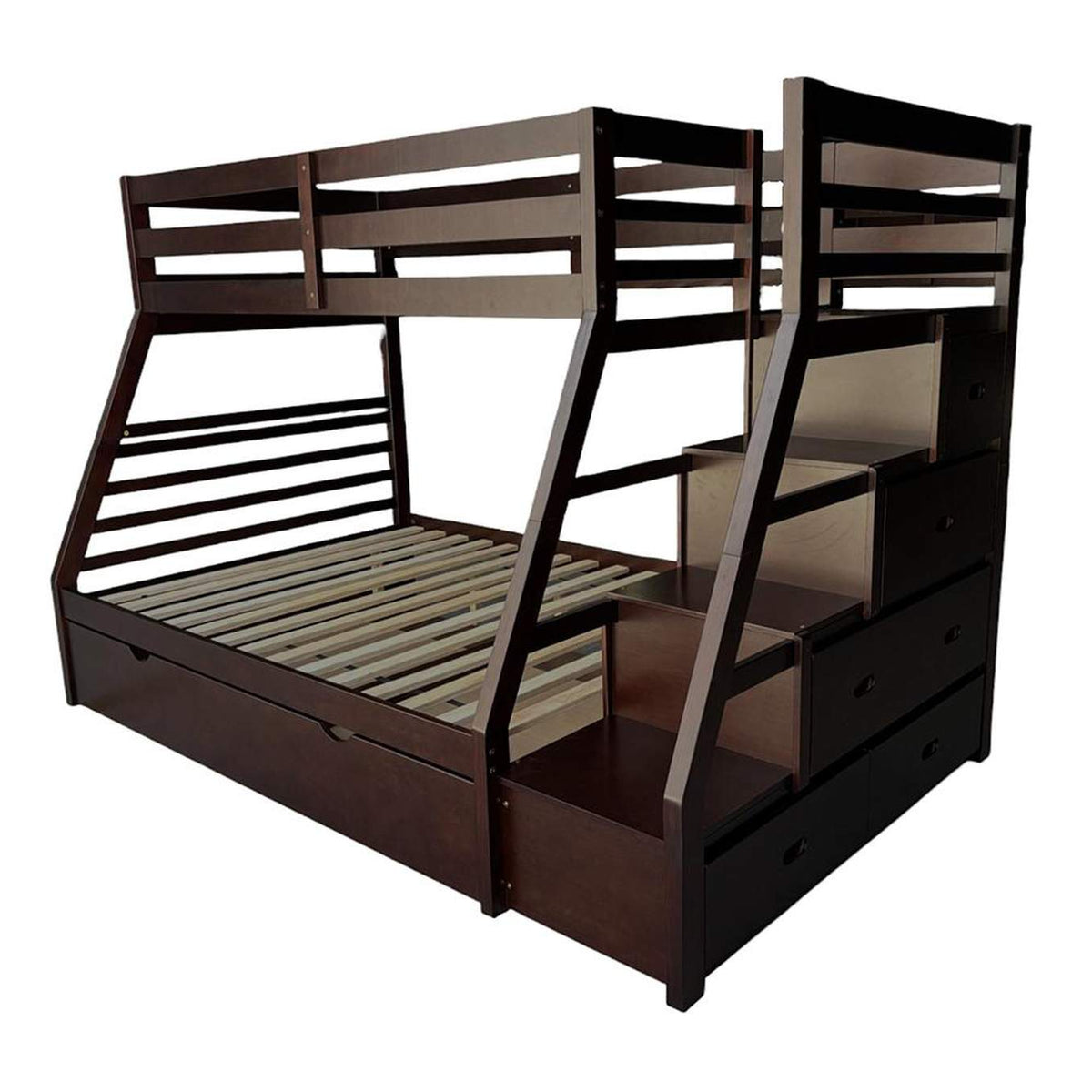 37015 Jason Twin-Full Bunk Bed with Trundle and Storage