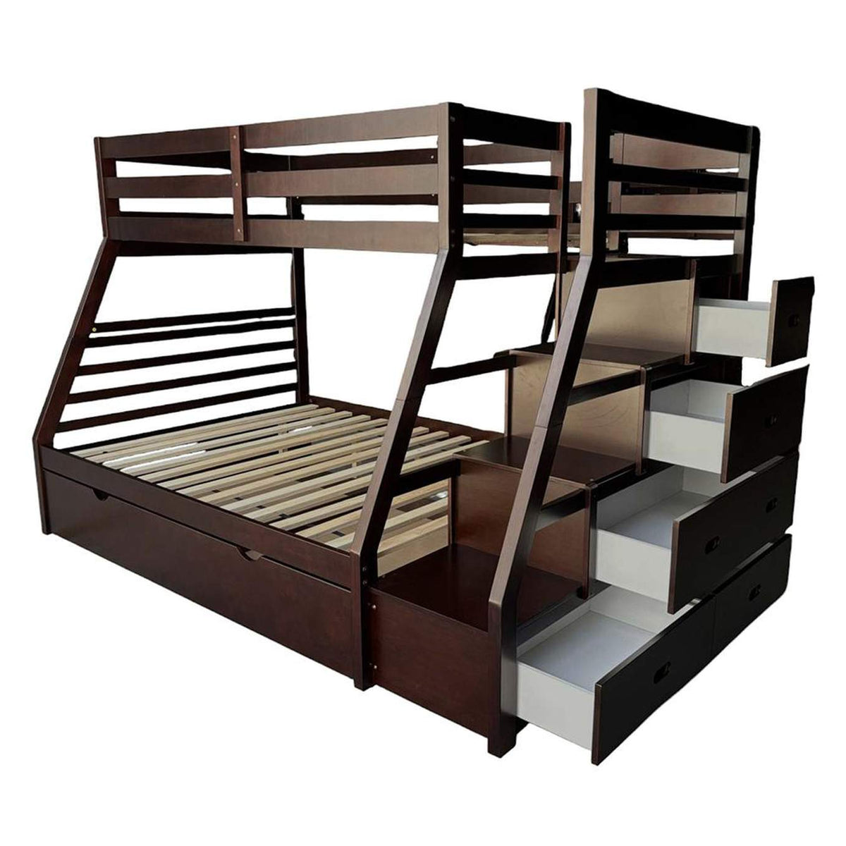 37015 Jason Twin-Full Bunk Bed with Trundle and Storage