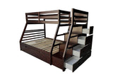 37015 Jason Twin-Full Bunk Bed with Trundle and Storage