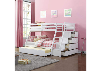 37105 Jason Twin-Full Bunk Bed with Trundle and Storage