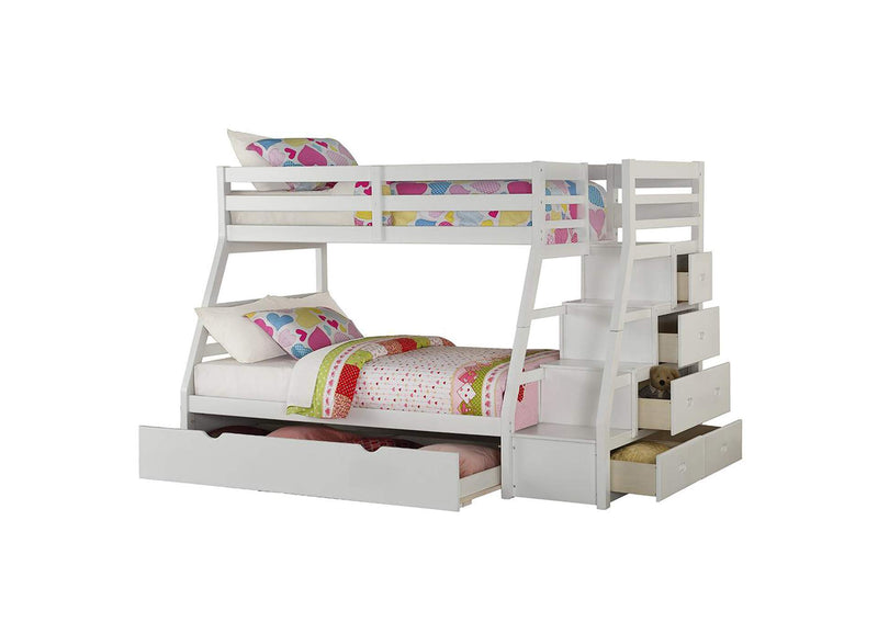 37105 Jason Twin-Full Bunk Bed with Trundle and Storage