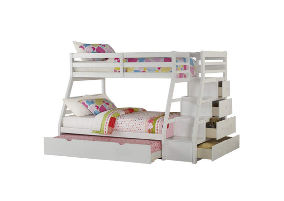 37105 Jason Twin-Full Bunk Bed with Trundle and Storage