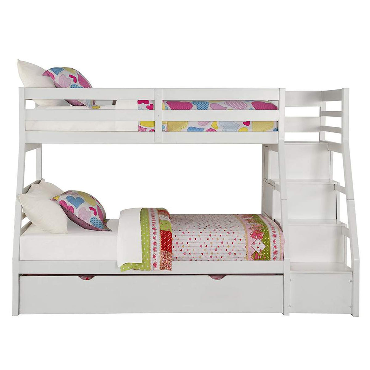 37105 Jason Twin-Full Bunk Bed with Trundle and Storage