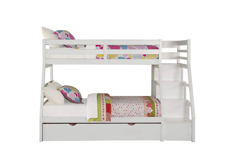 37105 Jason Twin-Full Bunk Bed with Trundle and Storage