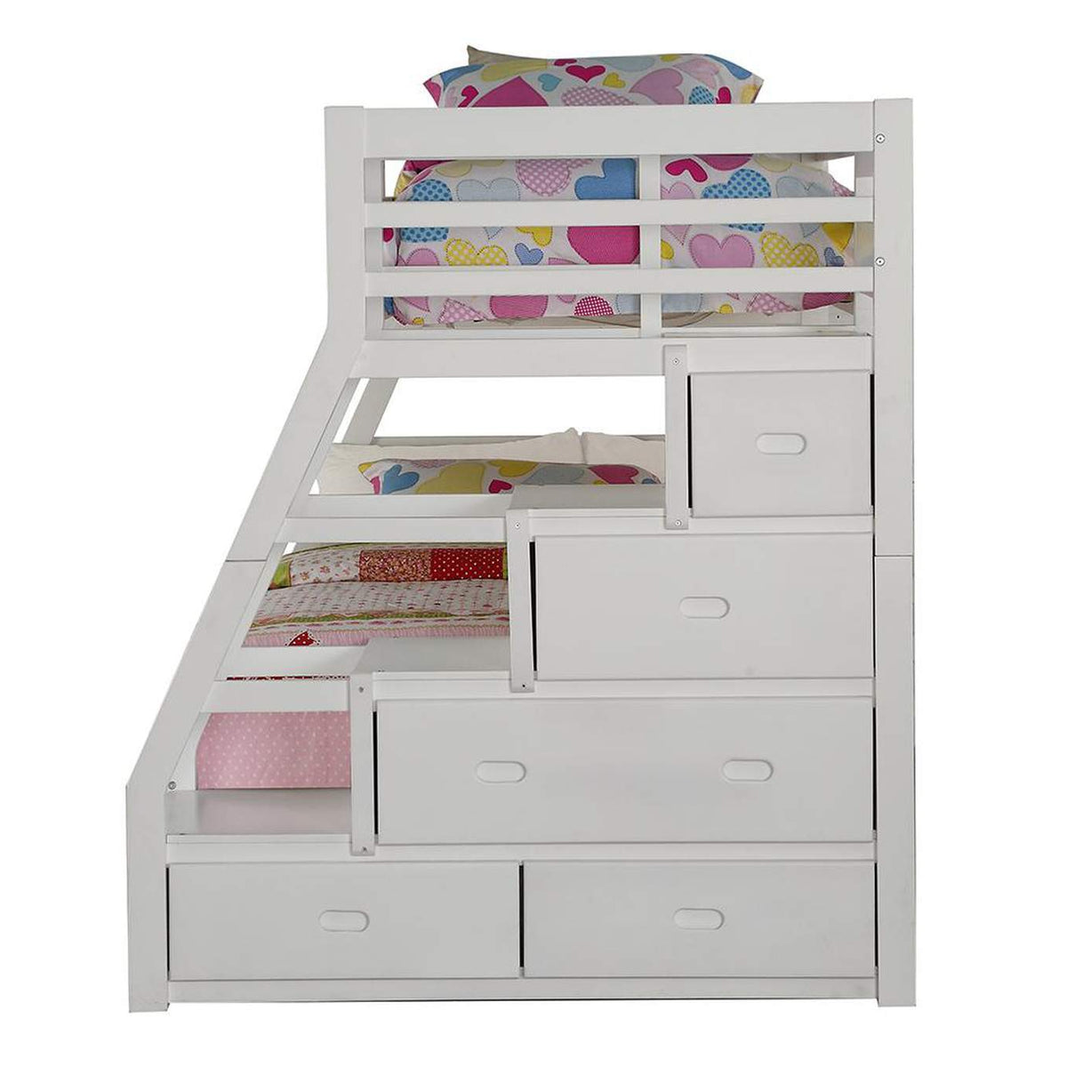 37105 Jason Twin-Full Bunk Bed with Trundle and Storage
