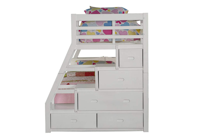 37105 Jason Twin-Full Bunk Bed with Trundle and Storage