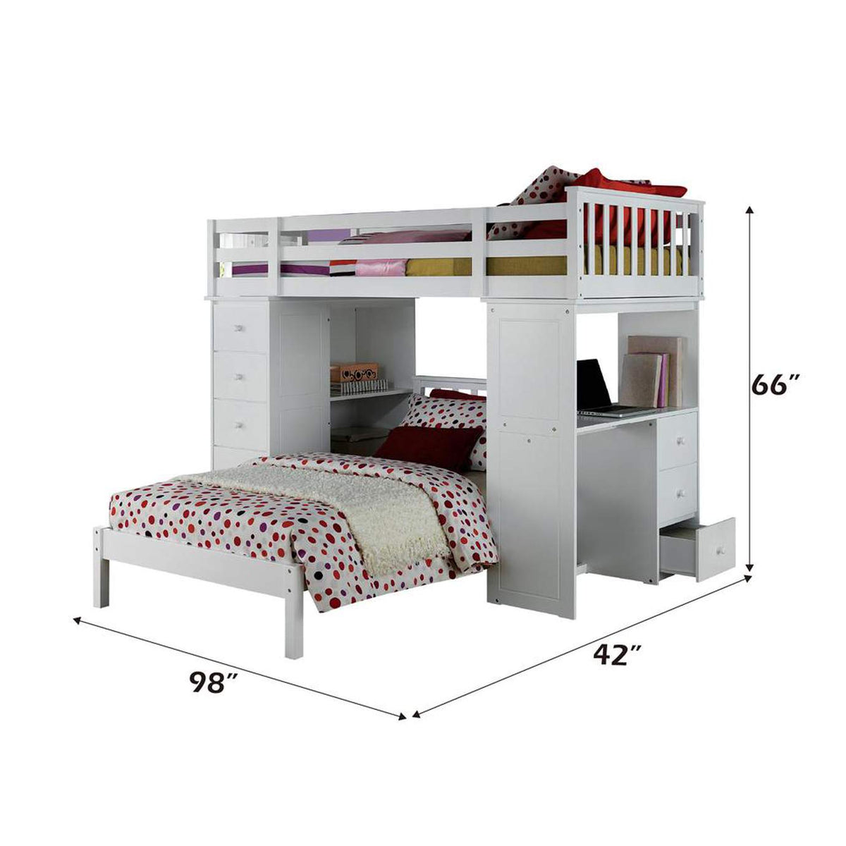 37145 Freya Twin Loft Bed with Storage