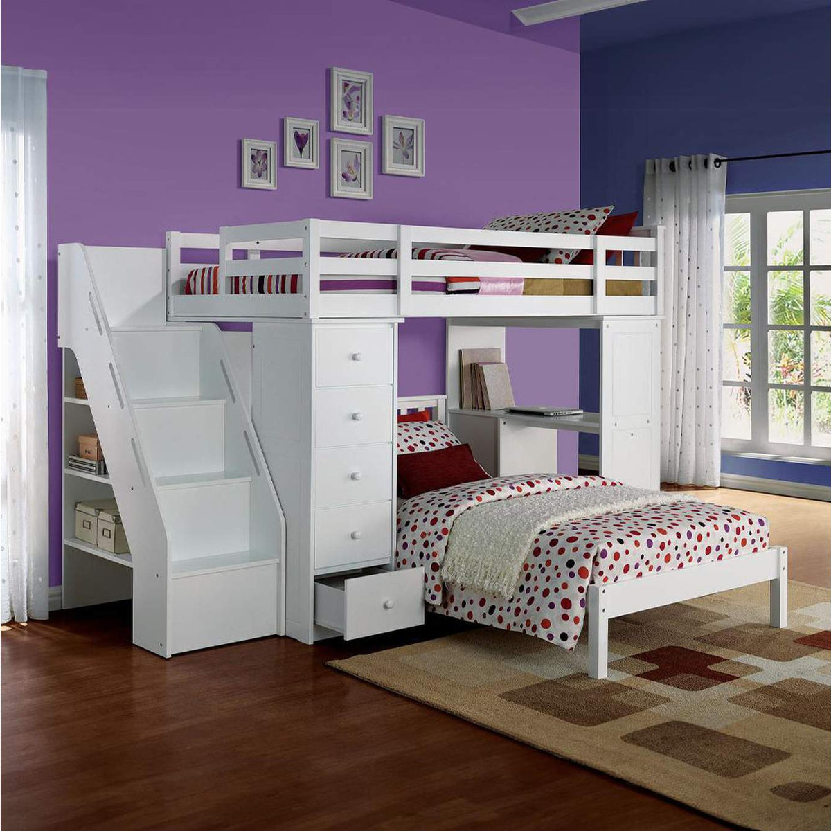 37145 Freya Twin Loft Bed with Storage
