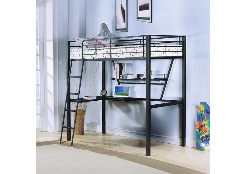 37275 Senon Twin Loft Bed with Desk